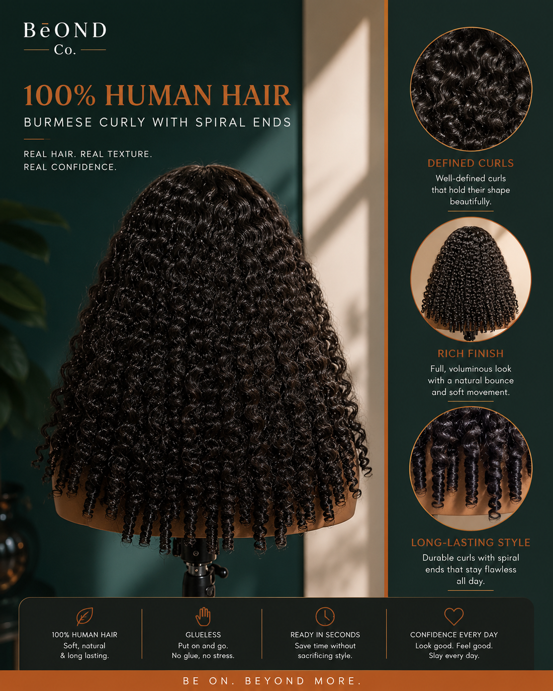 BēOND Co. Burmese Curly HD Lace Frontal Wig