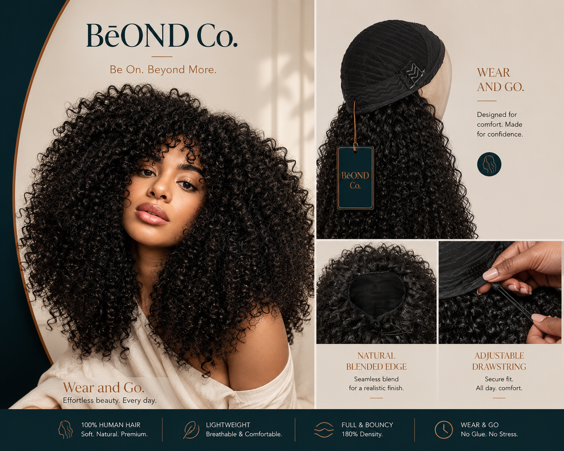 BēOND Co. Messy Curl Half Wig
