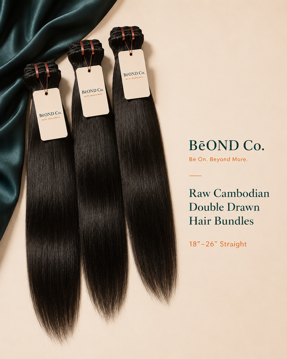 BēOND Co. Raw Cambodian Double Drawn Hair Bundles- 3 Wefts