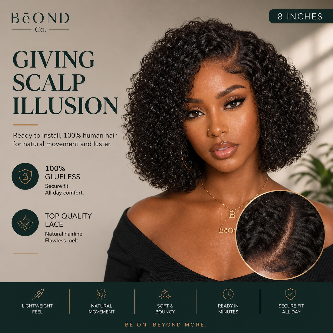 BēOND Co. Soft & Kinky Glueless Wig